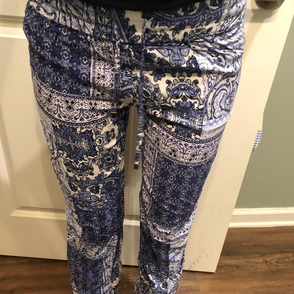Comfy blue and white festival pants